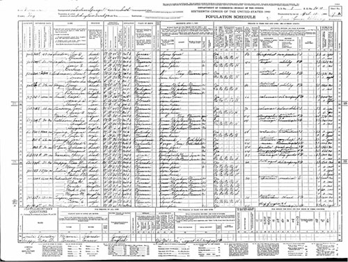 Image of Census sheet